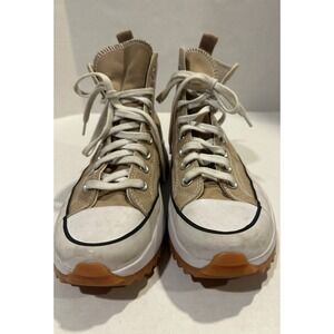 Converse Run Star Hike High Tops Chuck Taylor All Star Platform Shoes Tan 7.5